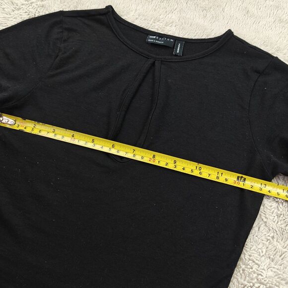 Topshop Keyhole Crop Top Women's 4 Black Neutral Minimalist Y2K 2000s - Picture 3 of 4